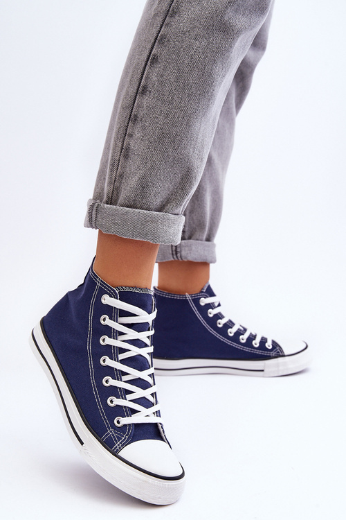 Women's Classic High Top Sneakers Navy Remos