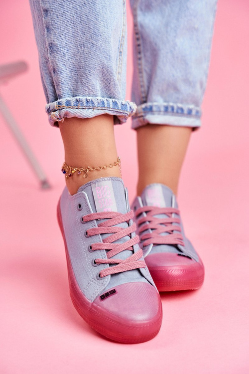 Women's Sneakers With Transparent Sole Big Star FF274260 Blue-Pink