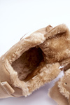 Buty Sportowe Ocieplane Platforma Skóra Ciemnobeżowe Adite TL233-63