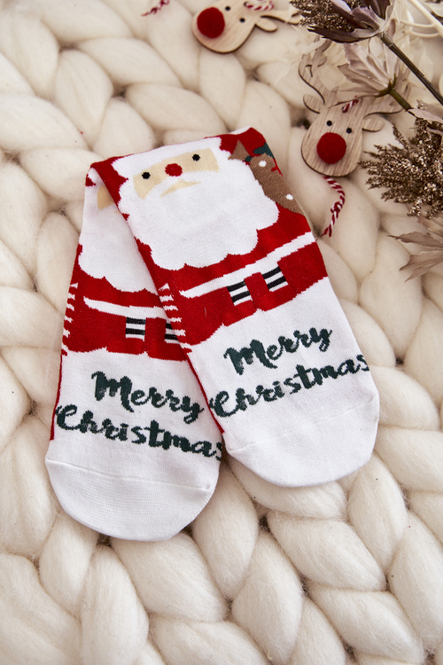 Women's Christmas Socks Santa Claus With Gifts Cosas Red