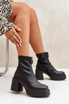 Women's Leather Boots with Rhinestones Black Rosie