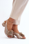 Leather Sandals with Ornament Laura Messi 2719 Gold