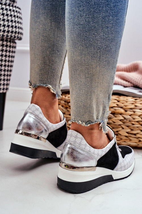 Leather Sneakers On Anchor White-Black Nicole 2468