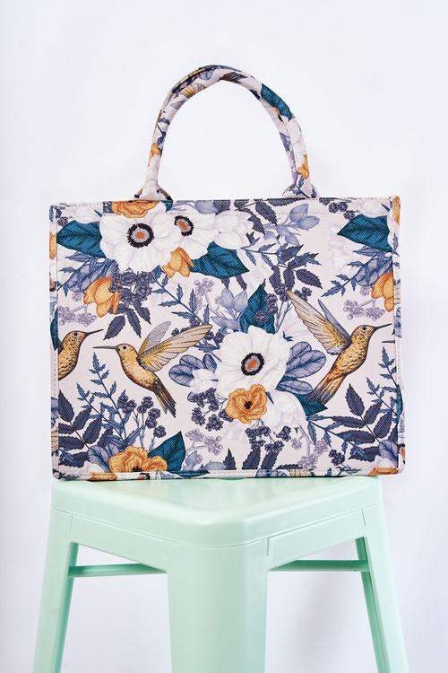 Large Classic Purse In pattern White and green Micola