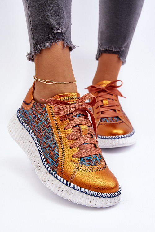 Buty Sportowe Damskie Skóra Maciejka 06295-01 Czarno-Żółte