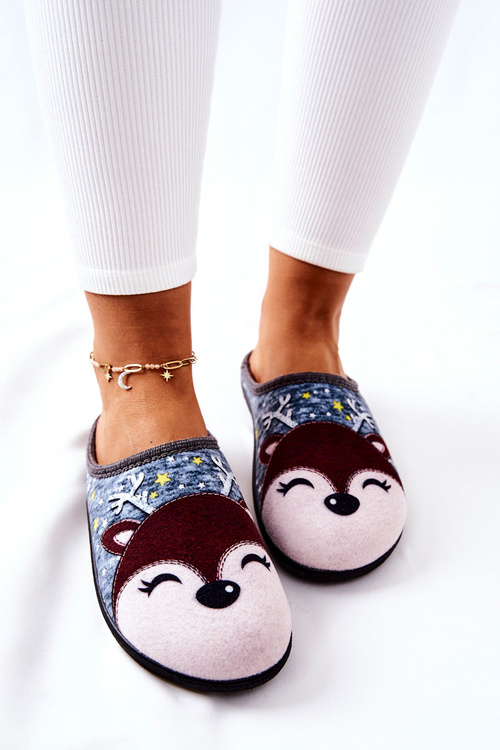 Warming slippers Reindeer Blue Taffy