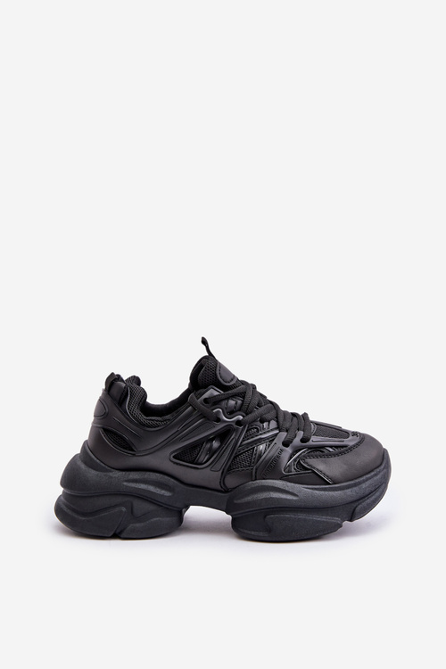 Damskie Sneakersy Masywna Podeszwa Czarne Amoserna