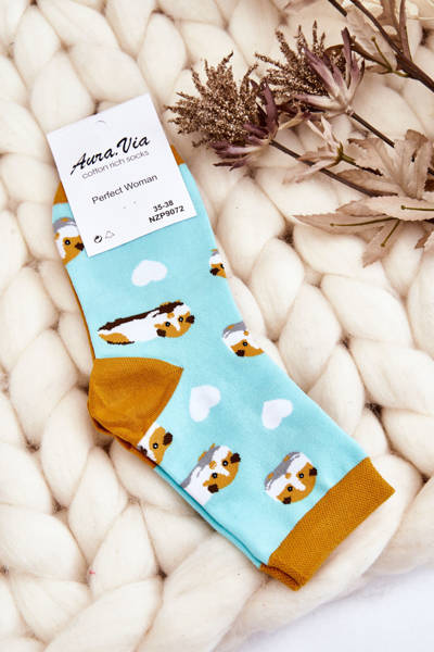 Women's Funny Mismatch Mint Hamster Socks
