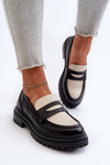 Mokasyny Płaski Obcas Platforma Czarne Kaldira 5731