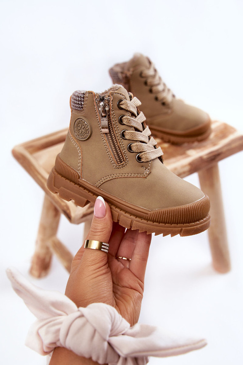 Children's Fur-insulated Boots Trappers Beige Hopper