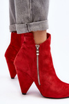 Asymmetrical Boots with Heels Lu Boo Red