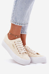 Ladies Sneakers With Lace Lee Cooper LCW-25-31-3440L Beige