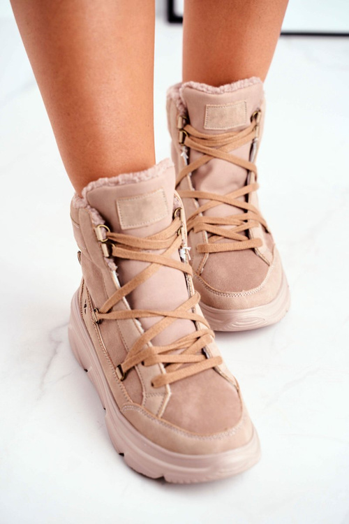 Damskie Sneakersy Śniegowce Beżowe Missy