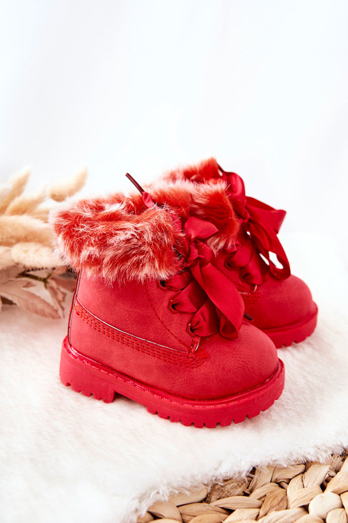 Children's Boots Insulated With Fur Red Tesoro