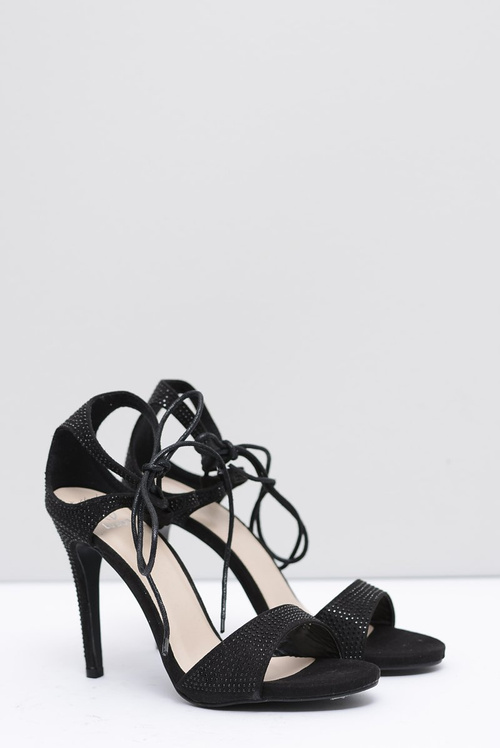 Women's Black Stilettos with Zircons Belon