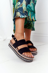 Suede Sandals On A Platform Black Olimpia