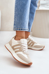Buty Sportowe Sneakersy Platforma Beżowe Thari