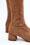 Kozaki Na Niskim Obcasie Za Kolano Camel Maidna 8098-2