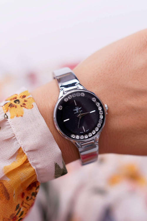 Women's Watch Michael John Silver Black Mirava