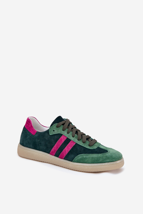 Zazoo N1068 Suede Low Sneakers Women Dark Green