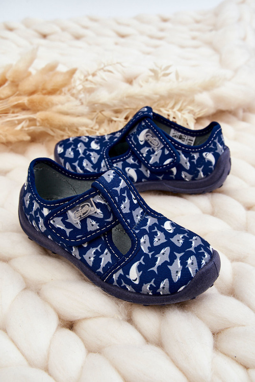Półbuty Papcie Dziecięce Rekiny Granatowe Befado 010X032