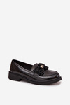Patent Leather Women's Loafers with Bow S.Barski HY52-319A Black