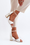 White Patent Sandals with Heel Adrianu