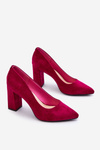 Suede Pumps On A Block Heel Sergio Leone PB216 Fuchsia