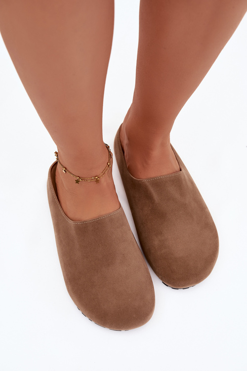 Women's slippers from eco suede Khaki Kalvess