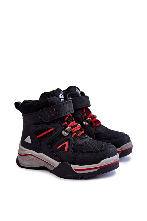 Botki Trapery Dziecięce Ocieplane Wełną Czarne Marco