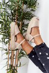 Sandals On A Braided Platform Beige Megara