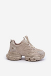 Sneakersy Damskie Masywna Platforma Beżowe GOE NN2N4046
