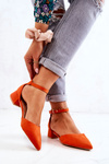 Suede pointed pumps Orange Calliope