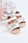 Children's Leather Sandals With A Heart White Elianna