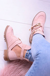 Lu Boo Pink Suede Boots With Cutouts Rock Girl