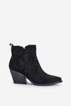 Insulated Cowboy Ankle Boots Eco Suede With Zipper Black Virtris