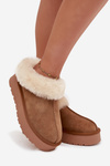 Leather Suede Snow Boots for Women with Fur Camel Mivelle