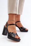 Black Women's Patent Sandals with Stiletto Heel D&A MR38-668