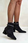 Women's Eco Suede Ankle Boots with Pointed Toes Black Terivannes