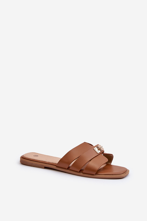 Women's Flat Sandals with Decoration Camel Kavinia