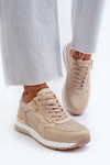 Women's Sneakers with Sequins and Zipper INBLU IN000365 Beige