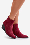 Insulated Cowboy Boots Eco Suede With Zipper Burgundy Virtris