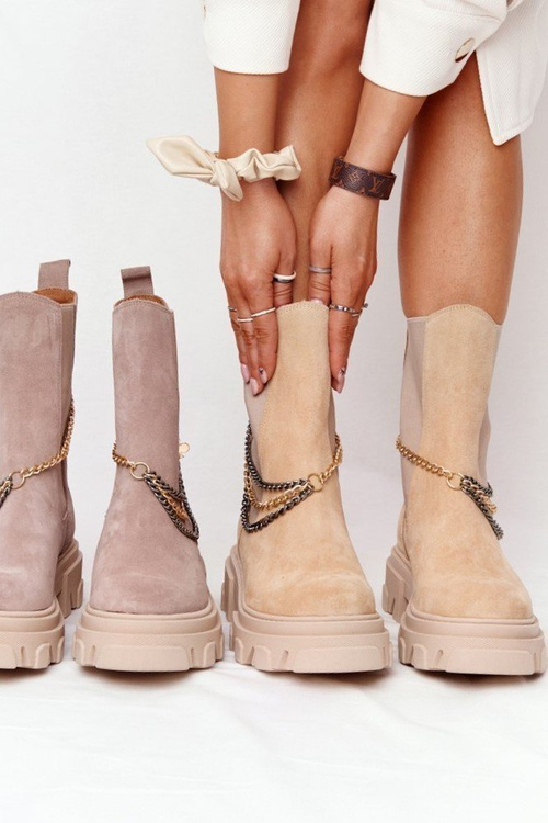 Suede Chelsea Boots Lewski Shoes 2998-0 Beige