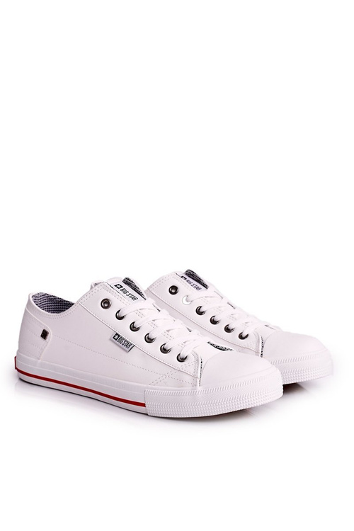 Męskie Skórzane Trampki BIG STAR DD174260 Białe