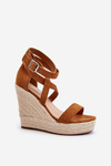 Wedge Sandals With Braided Detail Brown Salthe