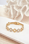 Women's Bracelet Adorned with Zirconia Stainless Steel Gold