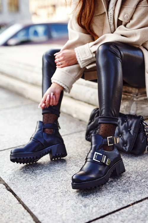 Women's Boots On Heel Black Frago