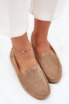 Women’s Perforated Moccasins Made Of Eco Suede Brown Amrutia