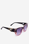 Women's Sunglasses With Ornamental Details UV400 Black-Pink