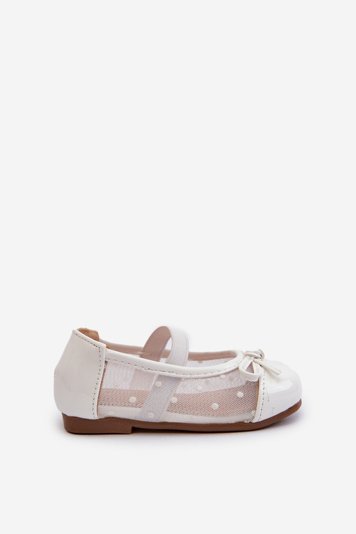 White Children's Ballerina Flats with Bow Jellema